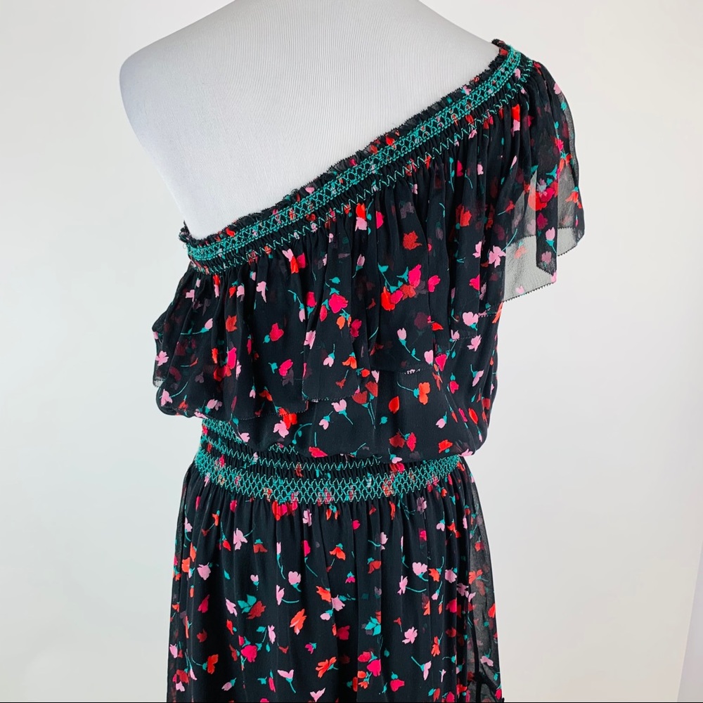 Joie Hafsa Silk Floral One Shoulder Dress Medium - Picture 11 of 13